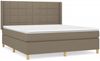 vidaXL Boxspringbett mit Matratze Taupe 160x200 cm Stoff 3132005 Bild 2