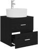 vidaXL Wandmontierte Waschtisch Schwarze Eiche 49,5 x 44,5 x 65 cm 890295 Bild 3