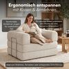 skølm 'Lofn' Modularer Sessel 1 Sitzer, 115x100 cm, Vollschaumcouch mit Metallgestell, Cord beige, Schlafsessel vakuumverpackt, kein Aufbau erforderlich Bild 3