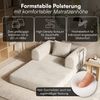 skølm 'Lofn' Modularer Sessel 1 Sitzer, 115x100 cm, Vollschaumcouch mit Metallgestell, Cord beige, Schlafsessel vakuumverpackt, kein Aufbau erforderlich Bild 2