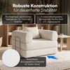 skølm 'Lofn' Modularer Sessel 1 Sitzer, 115x100 cm, Vollschaumcouch mit Metallgestell, Cord beige, Schlafsessel vakuumverpackt, kein Aufbau erforderlich Bild 4