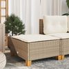 vidaXL Gartenhocker mit Kissen Beige 63,5x56x32 cm Poly Rattan 365913 Bild 3