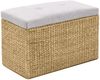 vidaXL Sitzbank mit 2 Ottomanen Seegras Grau 246105 Bild 5