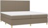 vidaXL Polsterbett mit Matratze Taupe 200x200 cm Stoff, Härtegrad: H2 [3142205] Bild 3