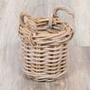 2er Set Rattankorb BAKUL rund Grey ca. 20cm Aufbewahrungskorb Dekokorb Korb Bild 2