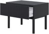 Selsey 'Veldio New' Nachttisch mit Rillenfront und Schublade, Schwarz, 50 cm Bild 4