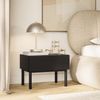Selsey 'Veldio New' Nachttisch mit Rillenfront und Schublade, Schwarz, 50 cm Bild 3
