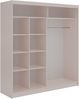 Schwebetürenschrank WALENCJA mit Spiegel & Lacobel-Glas, moderner Kleiderschrank, Breite 200 cm, High-Gloss Design - Kaschmir, Grau Bild 4