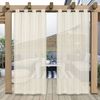Jibenhome Outdoorgardine TerrassenGardine Ösen Outdoorvorhang Halftransparent Wasserabweisend, für Veranda,Rasen,Hof Bild 5