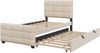 MODFU Polsterbett mit Ausziehbett, hautfreundlicher Samtstoff (Kinderbett Gästebett, Polster-Einzelbett 90x190 cm), ohne Matratze Bild 4
