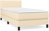 vidaXL Boxspringbett mit Matratze Creme 90x200 cm Stoff, Härtegrad: H2 [3139870] Bild 2