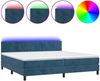vidaXL Boxspringbett mit Matratze & LED Dunkelblau 200x200 cm Samt, Härtegrad: H2 [3134547] Bild 2