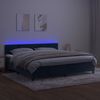 vidaXL Boxspringbett mit Matratze & LED Dunkelblau 200x200 cm Samt, Härtegrad: H2 [3134547] Bild 4