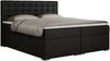 Boxspringbett, Deko Bed mit Matratze und Topper - SUSAN - 160x200cm - Schwarz Kunstleder - H3 Bild 3