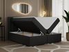 Boxspringbett, Deko Bed mit Matratze und Topper - SUSAN - 160x200cm - Schwarz Kunstleder - H3 Bild 2