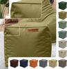 Green Bean® Sitzhocker aus Kunstleder - Pouf mit EPS Perlen Füllung - 40 x 40 cm - perfekte Ergänzung zum Sitzsack - verwelktes Grün Bild 2
