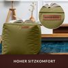 Green Bean® Sitzhocker aus Kunstleder - Pouf mit EPS Perlen Füllung - 40 x 40 cm - perfekte Ergänzung zum Sitzsack - verwelktes Grün Bild 5
