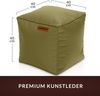 Green Bean® Sitzhocker aus Kunstleder - Pouf mit EPS Perlen Füllung - 40 x 40 cm - perfekte Ergänzung zum Sitzsack - verwelktes Grün Bild 4