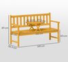 Outsunny Bank mit Rücken- & Armlehnen, Klappbarer Tisch (2-Sitzer Gartenbank aus Holz, 1-St, wetterfest Sitzbank), 160kg belastbar, für Balkon, Garten, 149x56,5x89cm, Teak Bild 3
