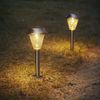 Bunte Solar-Leuchten ,Ibiza' zur Wegbeleuchtung, 12er Set, Farbmix, Edelstahl, Lichtsensor, H 29cm Bild 3
