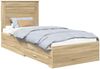 vidaXL Bettrahmen mit Kopfteil Sonoma-Eiche 100 x 200 cm Holzwerkstoff 3410352 Bild 2