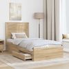 vidaXL Bettrahmen mit Kopfteil Sonoma-Eiche 100 x 200 cm Holzwerkstoff 3410352 Bild 3