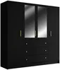 Vente-unique - LIZANDRO Wardrobe and walk-in wardrobe Holz, Platte Schwarz - B 58 cm x H 200 cm x L 196 cm Bild 2