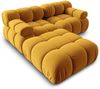 Micadoni Modulares Sofa Bellis 3-Sitzer mit flachem Modul Samt Bluvel Gelb Bild 3