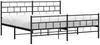 vidaXL Bettgestell mit Kopf- und Fußteil, Metall schwarz, 193x203 cm Bild 3