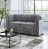 S-Style Möbel Chesterfield-Sofa Leeds 2-Sitzer aus Samt-Stoff mit Holzfüßen, mit Wellenfederung Bild 2
