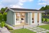 Lasita Maja Gartenhaus Hampshire ISO Gartenhaus aus Holz in Grau Holzhaus mit 44 mm Wandstärke Blockbohlenhaus mit Montagematerial Bild 4