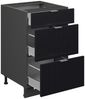 Küchenunterschrank Fame-Line Schwarz gestreift 50 cm ohne Arbeitsplatte Vicco Bild 4