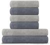 BARBONS Handtuch Set Handtücher 6-tlg, 2x Badetuch & 4x Badehandtuch Duschtücher, (6-St), Walkfrottee, 100% Baumwolle, saugstark, weich Bild 2