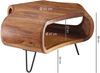 Couchtisch WL5.603 Sheesham massiv Holz 55 x 55 x 38 cm Ablage & Metallgestell, Retro Wohnzimmertisch Massivholz braun, Sofatisch modern Holztisch, Tisch mit Fach Wohnzimmer Bild 4