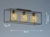 LED Deckenleuchte 3-flammig Schwarz Gold dimmbar über Schalter, Breite 83cm Bild 4