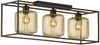 LED Deckenleuchte 3-flammig Schwarz Gold dimmbar über Schalter, Breite 83cm Bild 2