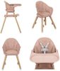 Kikkaboo Kinderhochstuhl Woody 3 in 1 Holzbeine Kinderstuhl Fußstütze Tablett pink Bild 3