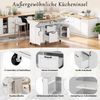 Kücheninsel mit Rollen, Ausziehbarer Esstisch, Bewegliche Kücheninsel mit Schubladen und Handtuchhalter, Mobile küchenwagen mit Steckdosenleisten, Ideal für Küche und Esszimmer (Weiß) Bild 5