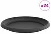 vidaXL Runde Blumenplatte 24 pcs Schwarz Ø 23,5 x 2,5 cm Kunststoff 42020325 Bild 2