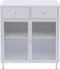 Mendler Kommode Highboard ´HWC-O87´ mit Staufächern, Schubladen, Industrial, Metall & Schilfglas, Weiß, 96x80x40cm Bild 5