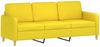 vidaXL 4-tlg. Sofagarnitur mit Kissen Hellgelb Stoff 3202067 Bild 5