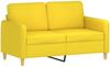 vidaXL 4-tlg. Sofagarnitur mit Kissen Hellgelb Stoff 3202067 Bild 4