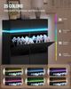 Schuhschrank, Schuhkipper Schmal mit LED-Leuchten, Schuhregal, Verstellbare Ablagefläche, 20 Paar, 4 Klappen(100B cm), Schuhaufbewahrung für Eingang, Flur, Schwarz Bild 3