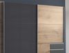 Schwebetürenschrank Kleiderschrank 3trg 270cm Eiche Dekor,Glas Grau Schubkästen Bild 5