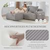 Modulares 2-Sitzer Cordsofa m. Hocker, Getränkehalter, Tasche, Hellgrau Bild 5
