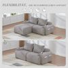 Modulares 2-Sitzer Cordsofa m. Hocker, Getränkehalter, Tasche, Hellgrau Bild 3