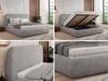 Bett mit Stauraum Polsterbett BENEA CLASSIC, Doppelbett mit Lattenrost Gepolstertes Kopfteil Gasdruckfeder Schlafzimmerbett Foam Matratze - 180 x 200 cm - Hellgrau Plüsch - MIRO LUX Bild 2