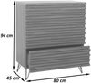 Kommode HWC-M49, Sideboard Schrank Highboard, 3D-Design 3 Schubladen MDF Metall 94x80x45cm ~ natur Bild 3