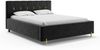 MEBLINI Polsterbett 140x200 mit Lattenrost mit Matratze – FABIO – Schwarz Samt – Doppelbett mit Bettkasten - Stauraumbett - Kopfteil Bett mit Stauraum Bild 2