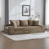 Schlafsofa 273 x 98 x 87 cm aus Cord in Khaki – mit hoher Rückenlehne, Seitentaschen und Getränkehaltern Bild 5